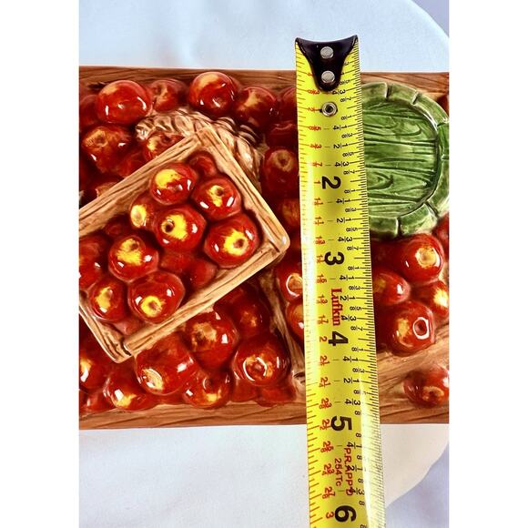 Yankee Candle Ceramic Apple Wagon Cart Box & Lid 6 Tealights Red Cups Retired - Picture 14 of 14